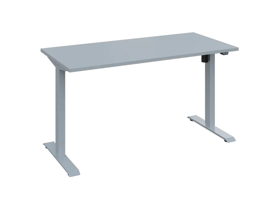 Flexi 27-14 výškově nastavitelný stůl, kovová podnož stříbrná, deska 25 mm, široký 1400 mm, šedá